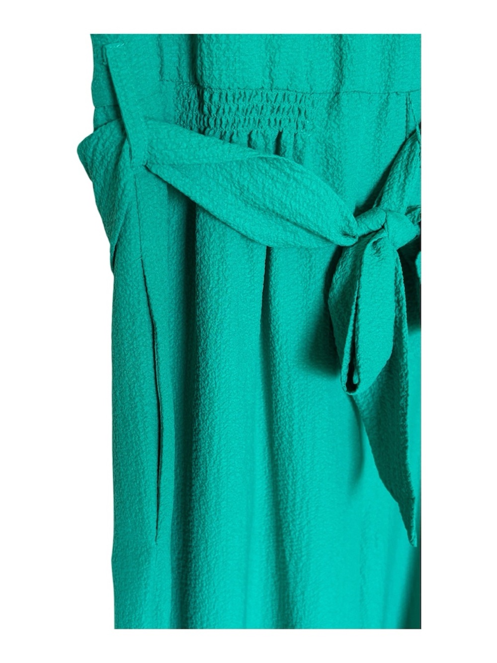 Calvin Klein Emerald Green Flutter-Sleeve Wide-Leg Jumpsuit - Picture 2 of 6